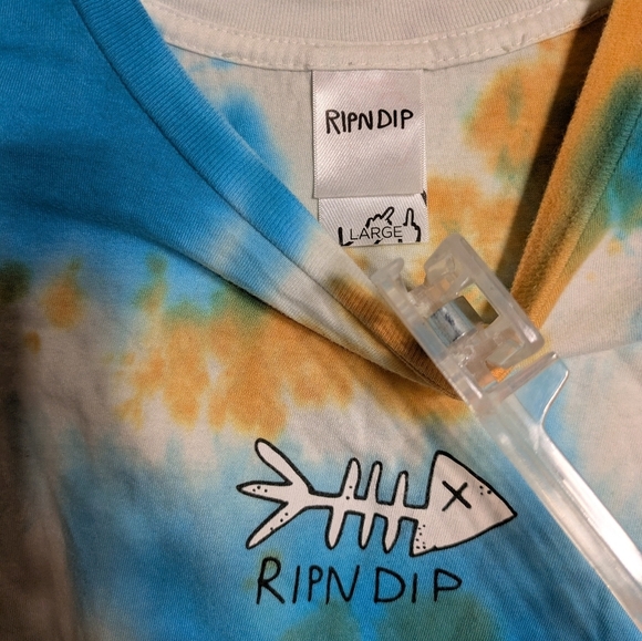 rip N Dip Colorful Cat Graphic T-Shirt Size Large Pre-owned - Picture 7 of 7